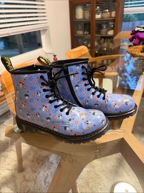 Dr. Martens Kids, zen blue, bohemian Mushroom Lace-Up Boots